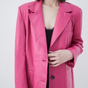 Womens blazer leather jacket