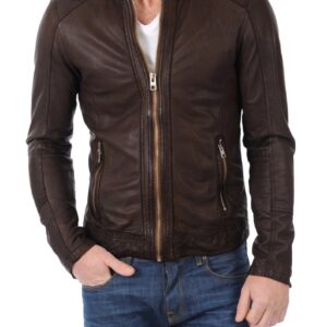 Brown Moto Racer Jacket
