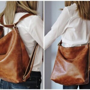 Convertible Leather Backpack