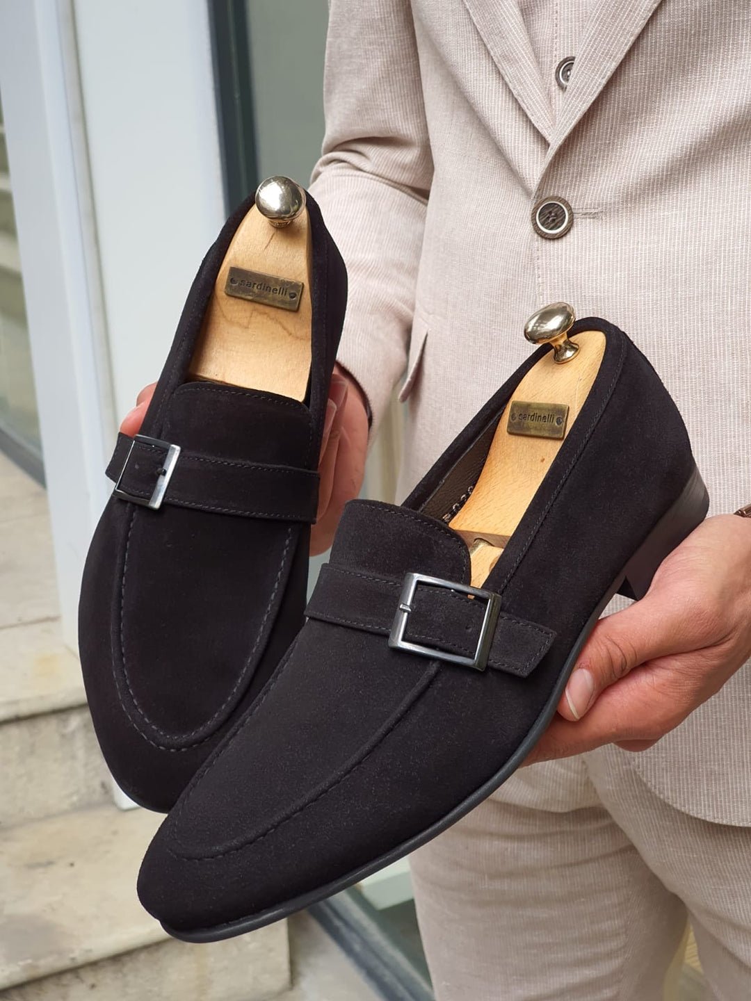 Suede Monk Strap Shoes