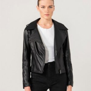 Women's Black Biker Leather Jacket