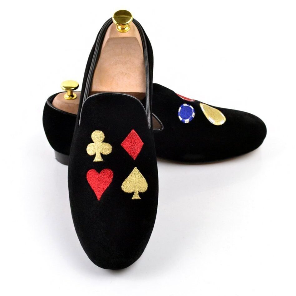 Poker Embroidered Loafers